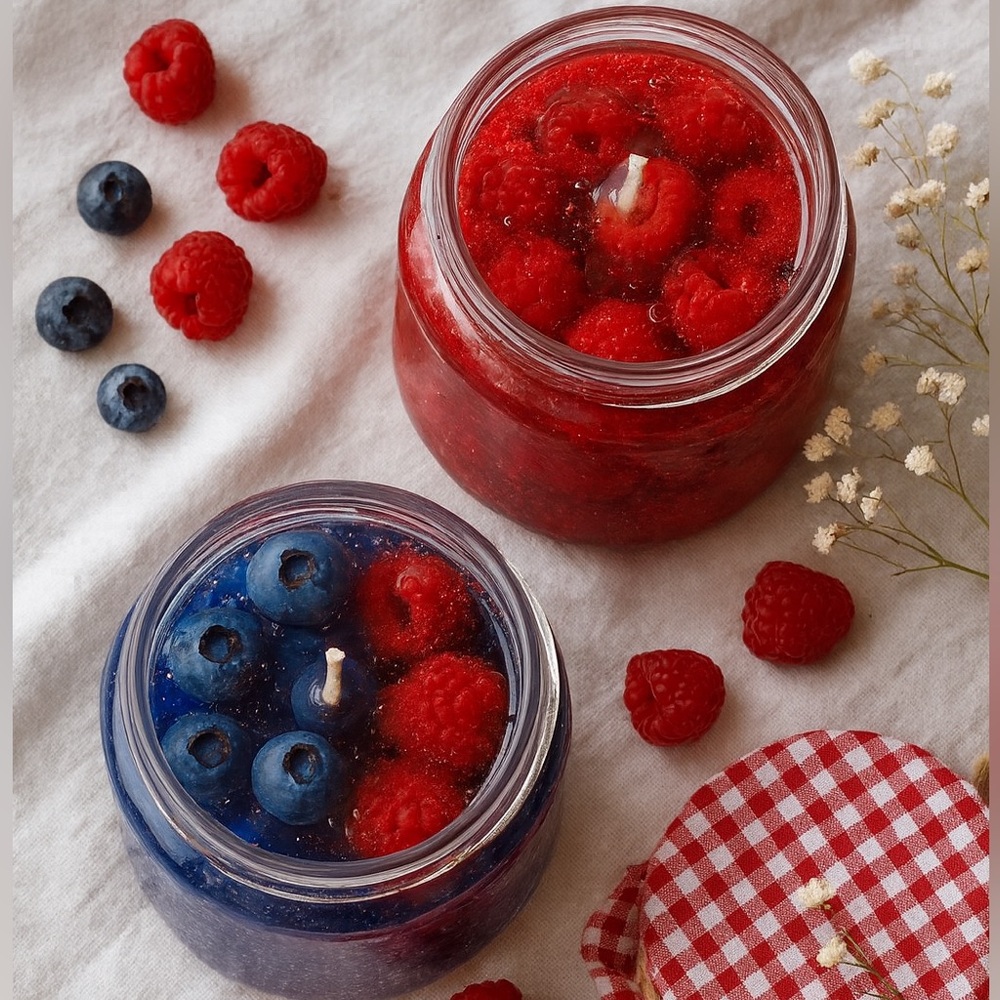 Red and Blue Berry Scented Candles